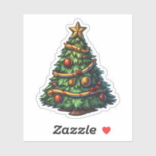 Sticker Cartographie arbre de Noël