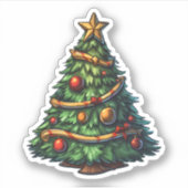 Sticker Cartographie arbre de Noël (Devant)