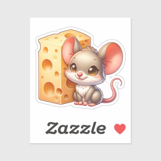 Sticker Cartographie de la souris et du fromage (Feuille)