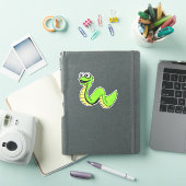 Sticker Cartographie Neon Serpent vert gros yeux blancs (Couverture iPad)