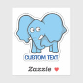 Sticker Carton bleu éléphant (Feuille)