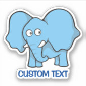 Sticker Carton bleu éléphant (Devant)