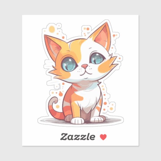 Sticker Carton de chat Brown mignon-57667 (Feuille)