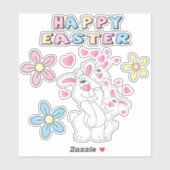 Sticker Carton mignon Bunnies de Pâques (Feuille)