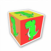 Sticker Carton mignon Dino Cube Art (Devant)