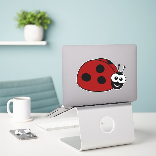 Sticker Carton mignon Ladybug (Ordinateur portable sur le bureau)