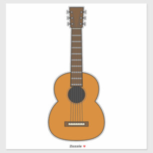 Sticker Carton simple de guitare acoustique