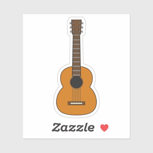 Sticker Carton simple de guitare acoustique (Feuille)