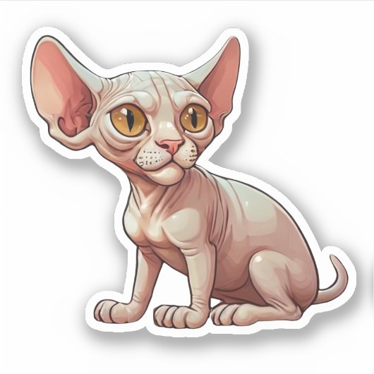 Sticker Carton Sphynx Chat (Devant)