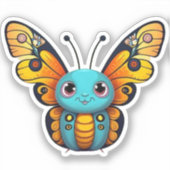 Sticker Cartoon à gros papillon Monarque mignonne (Recto)