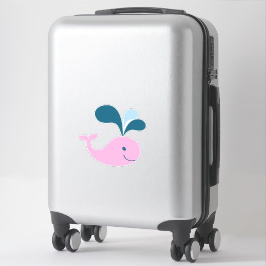 Sticker Cartoon adorable Bébé baleine (Sur valise)