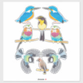 Sticker Cartoon Birds Clip art nature animale (Feuille)