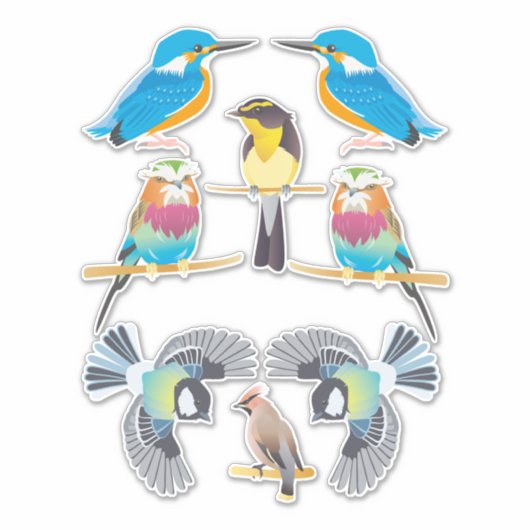 Sticker Cartoon Birds Clip art nature animale (Devant)