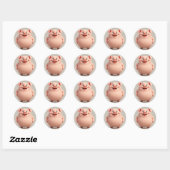 Sticker Cartoon Cochon Rire (Feuille)