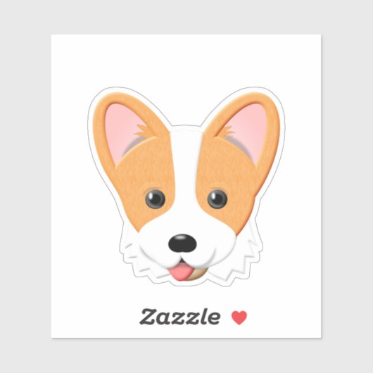 Sticker Cartoon Corgi (Feuille)