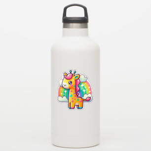 Sticker Cartoon couleur mignonne Giraffe Arc-en-ciel Arriè