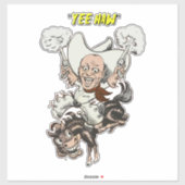 Sticker Cartoon cowboy tir pistolets équitation art (Feuille)