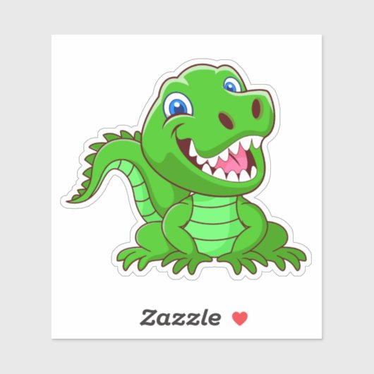 Sticker Cartoon crocodile vert-64836 (Feuille)