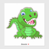 Sticker Cartoon crocodile vert-64836 (Feuille)
