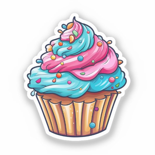 Sticker Cartoon cupcake (Recto)