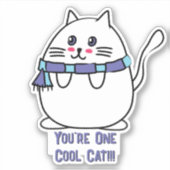 Sticker Cartoon de chat Cool amusant Amoureux des chats Ka (Devant)