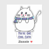 Sticker Cartoon de chat Cool amusant Amoureux des chats Ka (Feuille)