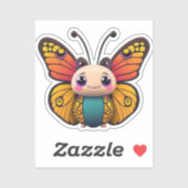Sticker Cartoon de papillon monographique (Feuille)