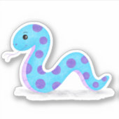 Sticker Cartoon de serpent mignon dans les zones violettes (Devant)