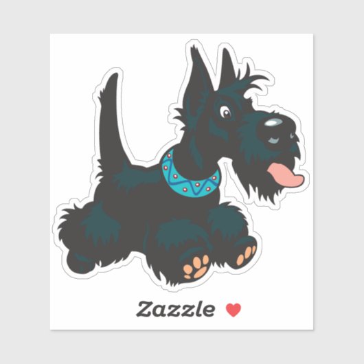 Sticker Cartoon écossais terrier (Feuille)