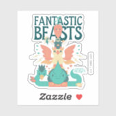 Sticker Cartoon Fantastic Beasts Emerge From Suitcase (Feuille)