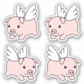Sticker Cartoon Flying Pig - Jolies ailes de Piglet, Ensem (Devant)