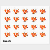 Sticker Cartoon Fox Et Papillon (Feuille)