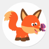 Sticker Cartoon Fox Et Papillon (Devant)