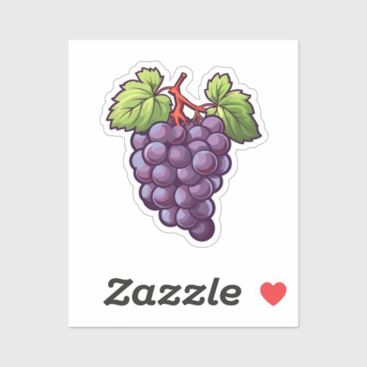Sticker Cartoon grapes (Feuille)