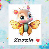 Sticker Cartoon graphique à papillon féminin unique