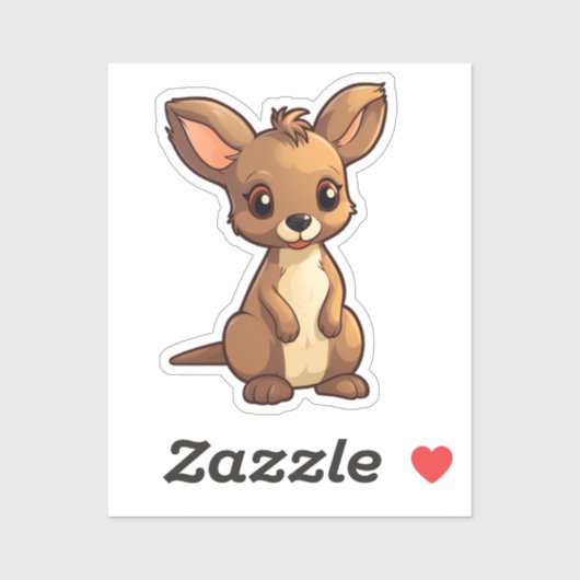Sticker Cartoon kangourou (Feuille)