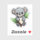 Sticker Cartoon koala (Feuille)