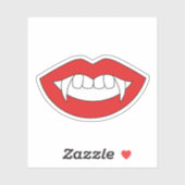 Sticker Cartoon Monster Vampire Lèvres pointes dents dents (Feuille)