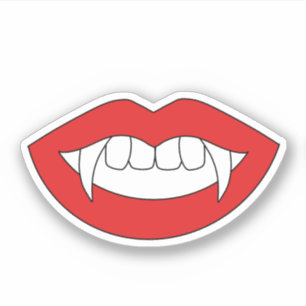 Sticker Cartoon Monster Vampire Lèvres pointes dents dents