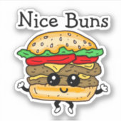 Sticker Cartoon Nice Buns Cheeseburger  (Devant)