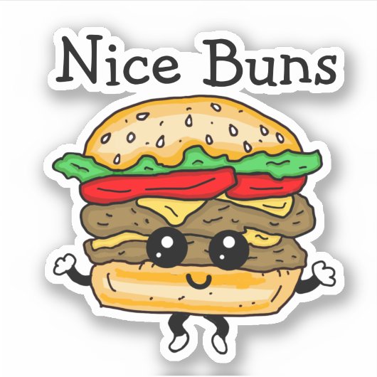 Sticker Cartoon Nice Buns Cheeseburger  (Devant)