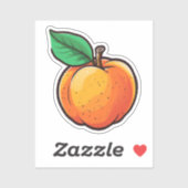 Sticker Cartoon peach (Feuille)