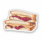Sticker Cartoon peanut butter and jelly sandwich (Recto)