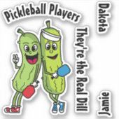 Sticker Cartoon Pickles Pickleball Players Pickleball Team (Devant)