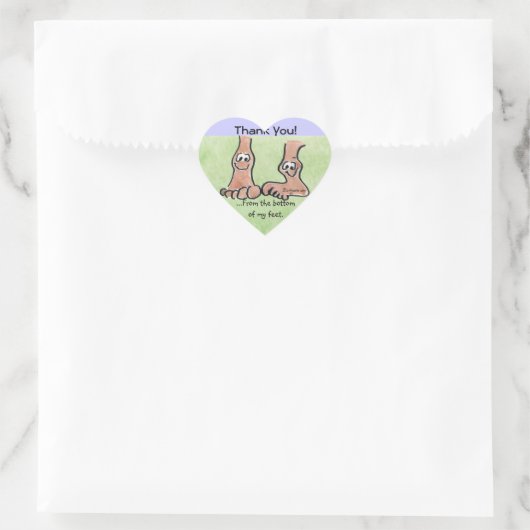 Sticker Cartoon Pied Merci Coeur (Sac)