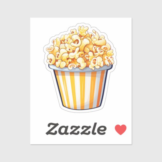 Sticker Cartoon popcorn (Feuille)