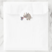 Sticker Cartoon Rhino Baby & Big Rhino (Sac)