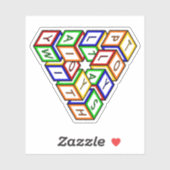 Sticker Cartoon Rouge Bleu Jaune Vert Jouet Blocs Art (Feuille)