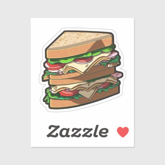 Sticker Cartoon sandwich (Feuille)