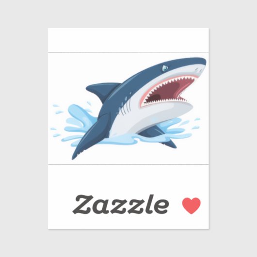 Sticker cartoon shark (Feuille)